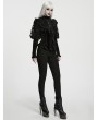Punk Rave Black Gothic Lunar Eclipse Splicing Velvet Shirt for Women