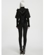 Punk Rave Black Gothic Lunar Eclipse Splicing Velvet Shirt for Women
