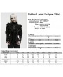 Punk Rave Black Gothic Lunar Eclipse Splicing Velvet Shirt for Women