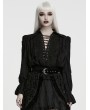 Punk Rave Black Decadent Gothic Cotton Linen Shirt for Women