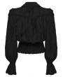 Punk Rave Black Decadent Gothic Cotton Linen Shirt for Women