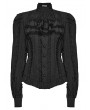 Punk Rave Black Gothic Victorian Classic Women's Shirt with Detachable Collar