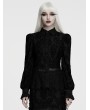Punk Rave Black Gothic Retro Floral Lace Shirt for Women