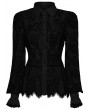 Punk Rave Black Gothic Retro Floral Lace Shirt for Women