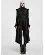 Punk Rave Black Gothic Irregular Ruffled Tailcoat Vest for Women