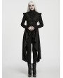 Punk Rave Black Gothic Irregular Ruffled Tailcoat Vest for Women
