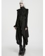 Punk Rave Black Gothic Irregular Ruffled Tailcoat Vest for Women