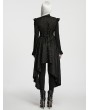 Punk Rave Black Gothic Irregular Ruffled Tailcoat Vest for Women