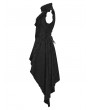 Punk Rave Black Gothic Irregular Ruffled Tailcoat Vest for Women