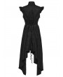 Punk Rave Black Gothic Irregular Ruffled Tailcoat Vest for Women