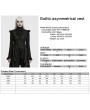 Punk Rave Black Gothic Irregular Ruffled Tailcoat Vest for Women