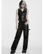 Punk Rave Black Gothic Punk Asymmetrical Leather Vest for Women