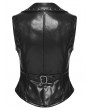 Punk Rave Black Gothic Punk Asymmetrical Leather Vest for Women