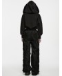 Punk Rave Black Gothic Punk Fur Collar Hooded Jacket for Women