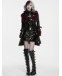 Punk Rave Black and Red Gothic Punk Patent Leather Jacket for Women