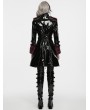 Punk Rave Black and Red Gothic Punk Patent Leather Jacket for Women