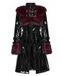 Punk Rave Black and Red Gothic Punk Patent Leather Jacket for Women