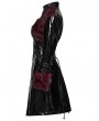 Punk Rave Black and Red Gothic Punk Patent Leather Jacket for Women
