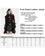 Punk Rave Black and Red Gothic Punk Patent Leather Jacket for Women