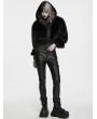 Punk Rave Black Gothic Punk Faux Fur Leather Coat for Women