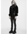 Punk Rave Black Gothic Punk Faux Fur Leather Coat for Women