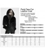 Punk Rave Black Gothic Punk Faux Fur Leather Coat for Women