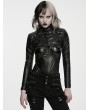 Punk Rave Black Gothic Cyberpunk Cropped Jacket for Women