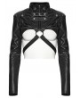 Punk Rave Black Gothic Cyberpunk Cropped Jacket for Women