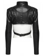 Punk Rave Black Gothic Cyberpunk Cropped Jacket for Women