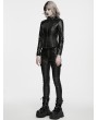 Punk Rave Black Gothic Cyberpunk Faux Leather Jacket for Women