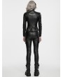 Punk Rave Black Gothic Cyberpunk Faux Leather Jacket for Women