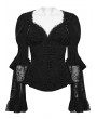 Punk Rave Black Gothic Dark Night Rose Glamorous Shirt for Women