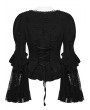 Punk Rave Black Gothic Dark Night Rose Glamorous Shirt for Women