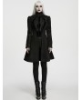 Punk Rave Black Gothic Vintage Court Applique Coat for Women