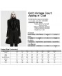 Punk Rave Black Gothic Vintage Court Applique Coat for Women