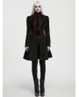 Punk Rave Black and Red Gothic Vintage Court Applique Coat for Women