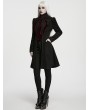 Punk Rave Black and Red Gothic Vintage Court Applique Coat for Women