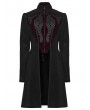 Punk Rave Black and Red Gothic Vintage Court Applique Coat for Women