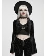 Punk Rave Black Gothic Velvet Bat Short Jacket for Women