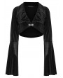 Punk Rave Black Gothic Velvet Bat Short Jacket for Women