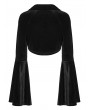 Punk Rave Black Gothic Velvet Bat Short Jacket for Women