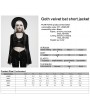 Punk Rave Black Gothic Velvet Bat Short Jacket for Women