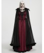Punk Rave Black Gothic Shadow Mesh Feather Cloak for Women