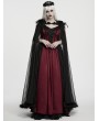 Punk Rave Black Gothic Shadow Mesh Feather Cloak for Women
