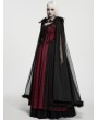 Punk Rave Black Gothic Shadow Mesh Feather Cloak for Women