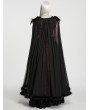 Punk Rave Black Gothic Shadow Mesh Feather Cloak for Women