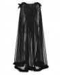 Punk Rave Black Gothic Shadow Mesh Feather Cloak for Women