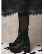 Black Gothic Crescent Moon Zip-Up Platform Boots