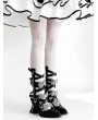 Black Pointed Toe Gothic Boots with Detachable Bows