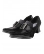 Black Suede Retro Gothic Witch Heeled Shoes